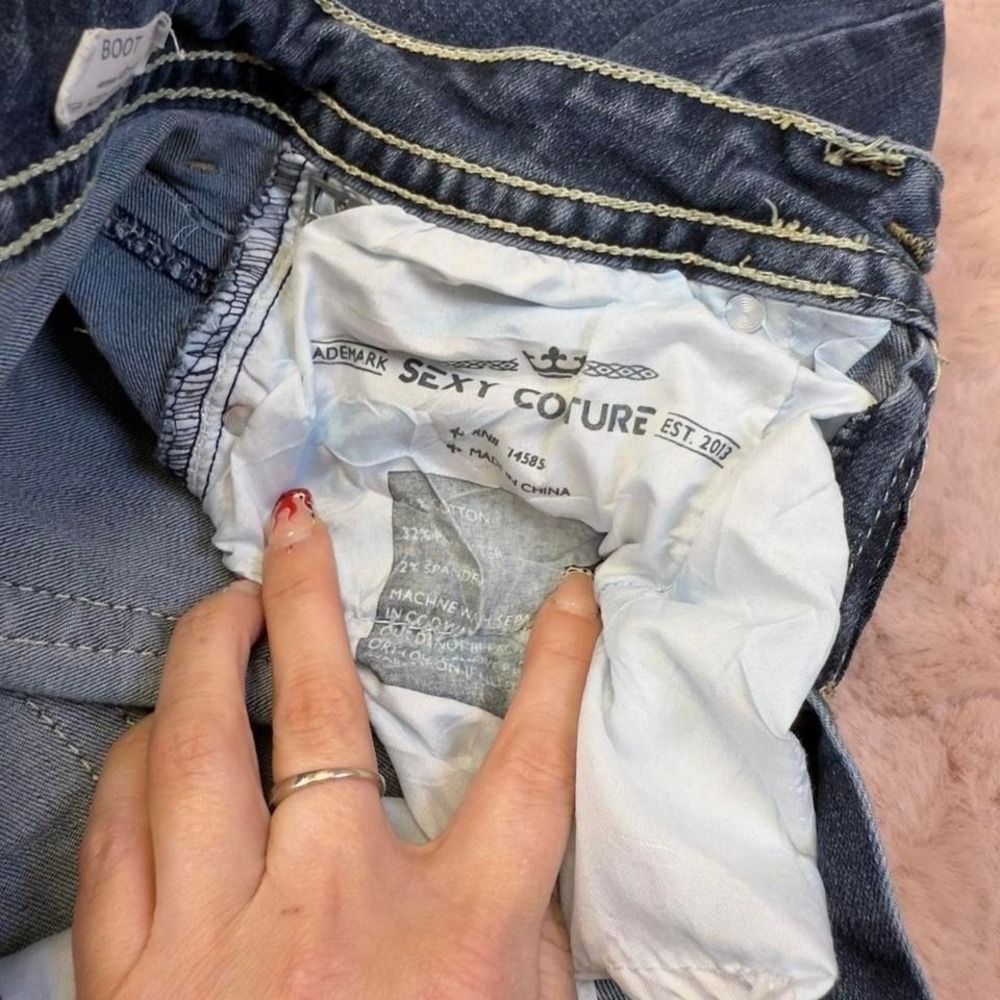 mid y2k embellished bootcut jeans by Sexy Couture - Picture 6 of 8